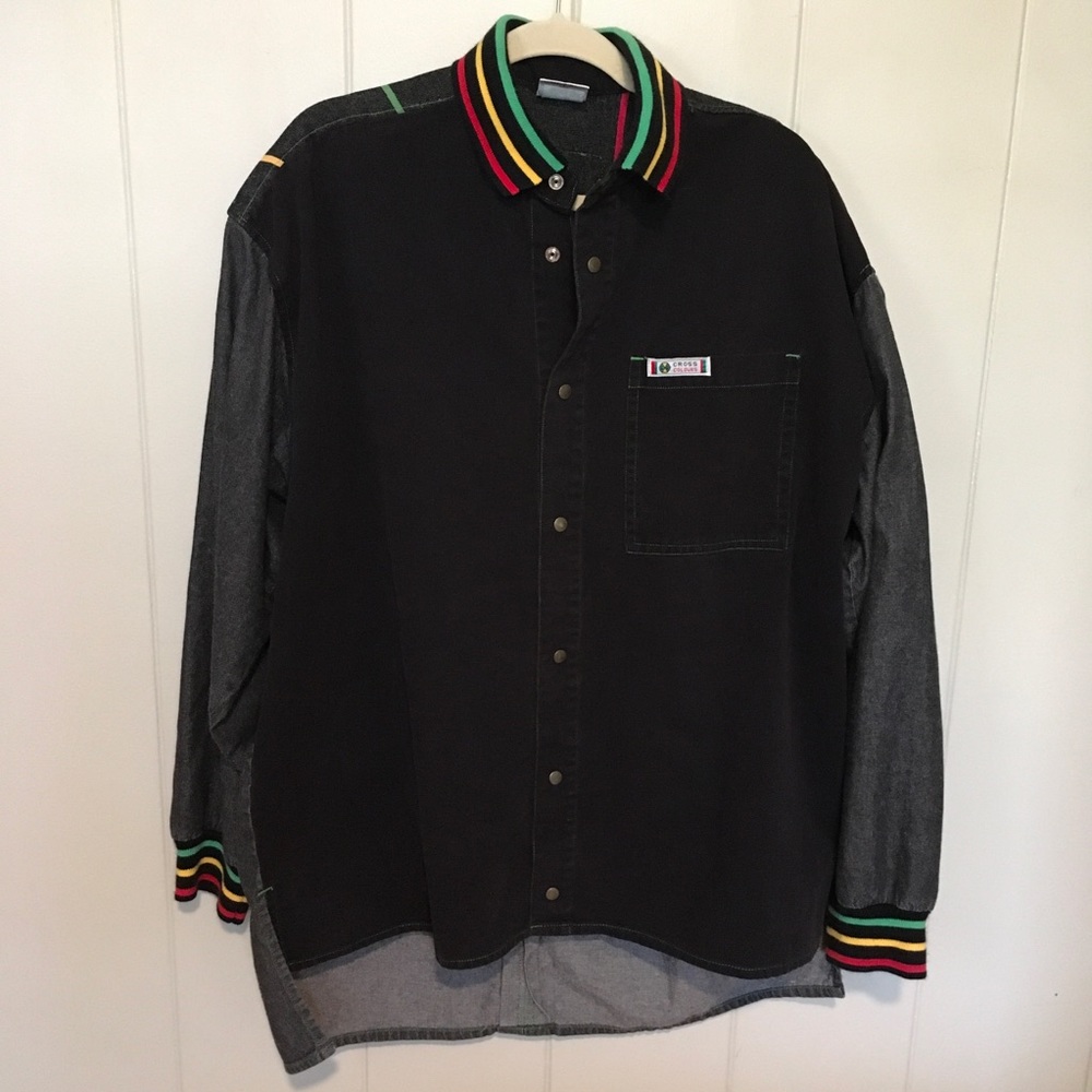 Vintage Cross Colours Long Sleeve Shirt Jacket Size 3 - Gem